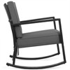 Outdoor Rattan Rocking Chair with Cushion - WELLFOR
 - 2 of 4