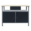 vidaXL Workbench Black 47.2"x23.6"x33.5" Steel - 2 of 4