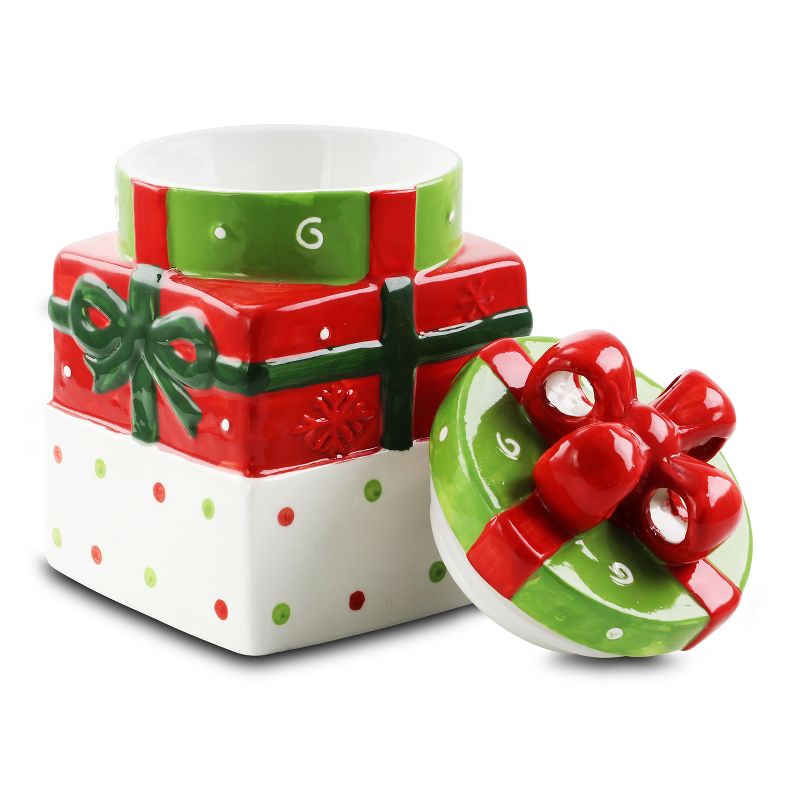 Gibson Home Christmas Estate 7.5 Inch Gift Box Holiday Cookie Jar, 3 of 7