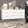 Sideboard 62.9", White Buffet Cabinet with 9 Drawers, Modern Storage for Living Room, Bedroom and Kitchen - 2 of 4