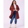 Agnes Orinda Women's Plus Size Winter Notched Lapel Single Breasted with Pockets Pea Coats - 2 of 4