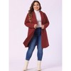 Agnes Orinda Women's Plus Size Winter Notched Lapel Single Breasted with Pockets Pea Coats - image 2 of 4