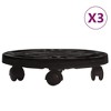 VidaXL Plant Trolleys with Wheels 3 pcs Diameter 11.8 in. Black 374.8 lb - 2 of 4