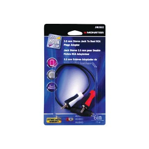 Monster JHIU0002 Just Hook It Up 3.5 mm Stereo Jack To Dual RCA Plugs, 6" - 1 of 1
