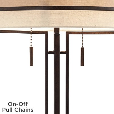 Andes 27" Oil-Rubbed Bronze Industrial Double-Shade Table Lamp