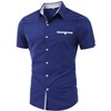 Mens Short Sleeve Shirts Casual Wrinkle Free Shirt Summer Button Down Shirts - 2 of 4