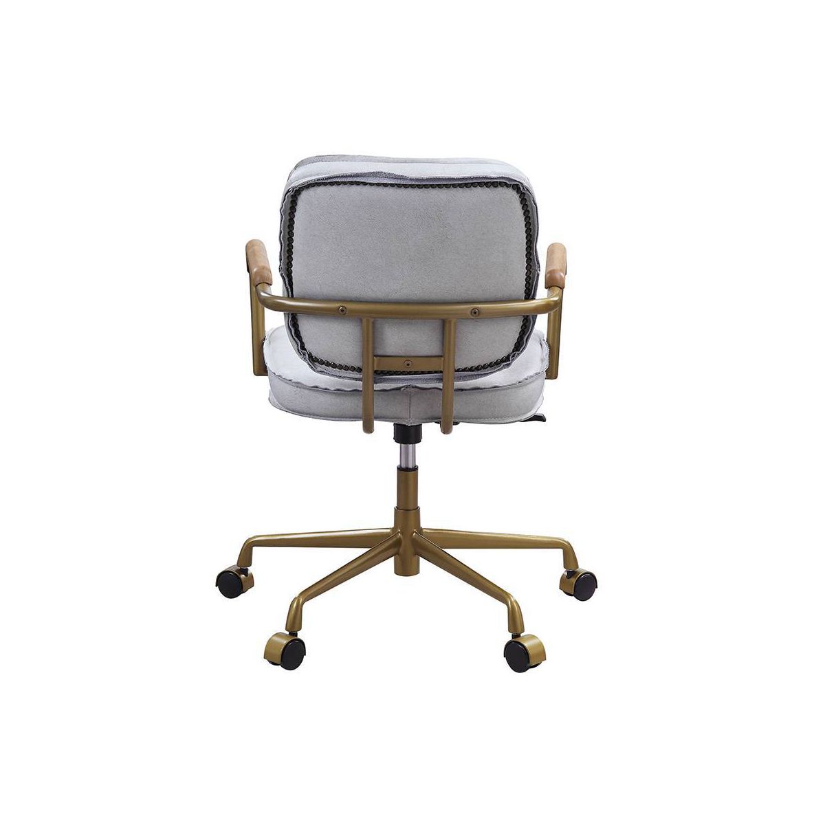 25" Siecross Grain Leather Reclining Accent Chair Vintage White - Acme Furniture: Swivel, Casters/Wheels - thumbnail 8