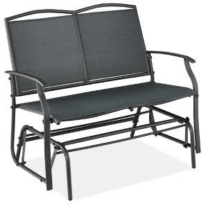 Best Choice Products 2-Person Outdoor Swing Glider, Steel Patio Loveseat, Bench Rocker w/ Armrests - 1 of 4