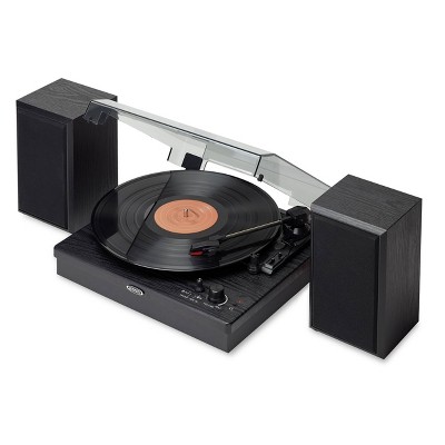 Jensen 3-speed Stereo Turntable With Cassette Player/recorder And Am/fm  Stereo Radio - Brown : Target