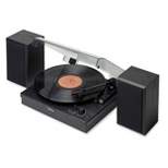 JENSEN 3-Speed Stereo Turntable with Speakers and Dual Bluetooth Transmit/Receive - Black