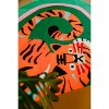 Lany Space Green Base Oval Tiger Area Rug - 4 of 4