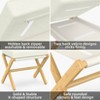 Folding Rectangle Standard Tufted Upholstered Ottoman Stool With Solid Wood Legs - 3 of 4