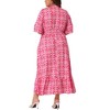 Agnes Orinda Women's Plus Size Boho Floral Bell Sleeve Ruffled Hem Deep V Neck A Line Maxi Dresses - 4 of 4