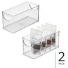 iDesign Narrow Pantry Bin with Handles for Kitchen Cabinets or Fridge, Set of 2, Clear, Made in USA - 2 of 4