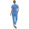 Saint Scrubs Womens 9-Pocket Medical Uniform Set- V-Neck Stretch Top with Tapered Straight Leg Pants - 2 of 4