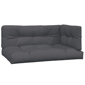 vidaXL 3 Pcs Anthracite Fabric Pallet Cushions - Outdoor Lounge Cushions with Hollow Fiber Filling - Size 47.2" x 31.5" x 4.7” - 1 of 4