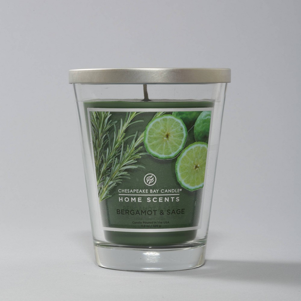 11.5oz Jar Candle Bergamot Sage - Home Scents by Chesapeake Bay Candle