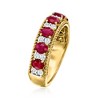 Ross-Simons 1.40 ct. t.w. Ruby and .41 ct. t.w. Diamond Roped-Edge Ring in 18kt Yellow Gold Size 8 - 3 of 4