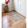 HomeRoots 3' X 5' Tan Ivory and Blue Geometric Power Loom Worn Faded Area Rug - 2 of 4
