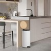 EcoSummer 8 Gallon Stainless Steel Trash Can with Bamboo Lid, Soft-Close Pedal, Removable Inner Bucket, White. - 2 of 4