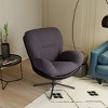 360° Swivel Accent Chair,Modern Chenille Upholstered Armless Chair With  Metal Base Frame,No Wheels For Living Room Office-Coolbibila - 3 of 4
