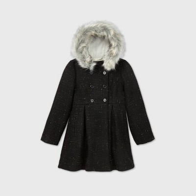 target black faux fur jacket