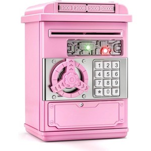 TEMI Piggy Bank for Kids, Electronic Coin Money Bank for 3 4 5 6 7 8 9 10 Year Old Girls Gifts, Cash Coin Can ATM Bank for Kids 5-7, (Pink) - 1 of 3