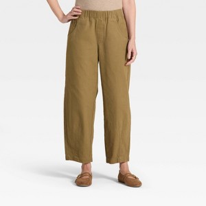 Women's Mid-Rise Barrel Leg Pull-On Pants - Universal Thread™ - 1 of 3