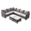 Buenhomino 5 Pieces Outdoor Patio Furniture Sets, Outdoor L Shaped Sectional Sofa Set, All Weather Patio Conversation Set with Cushion and Ottoman - 2 of 4
