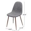 Modern Curve-Back Dining Chairs, Side Chairs with Wood-Finish Metal Legs, Fabric Upholstered Leisure Chair (set of 2) -Christopher Knight Home - 2 of 4