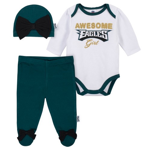 Nfl Philadelphia Eagles Baby Girls' Onesies 3pk Set - 0-3m : Target