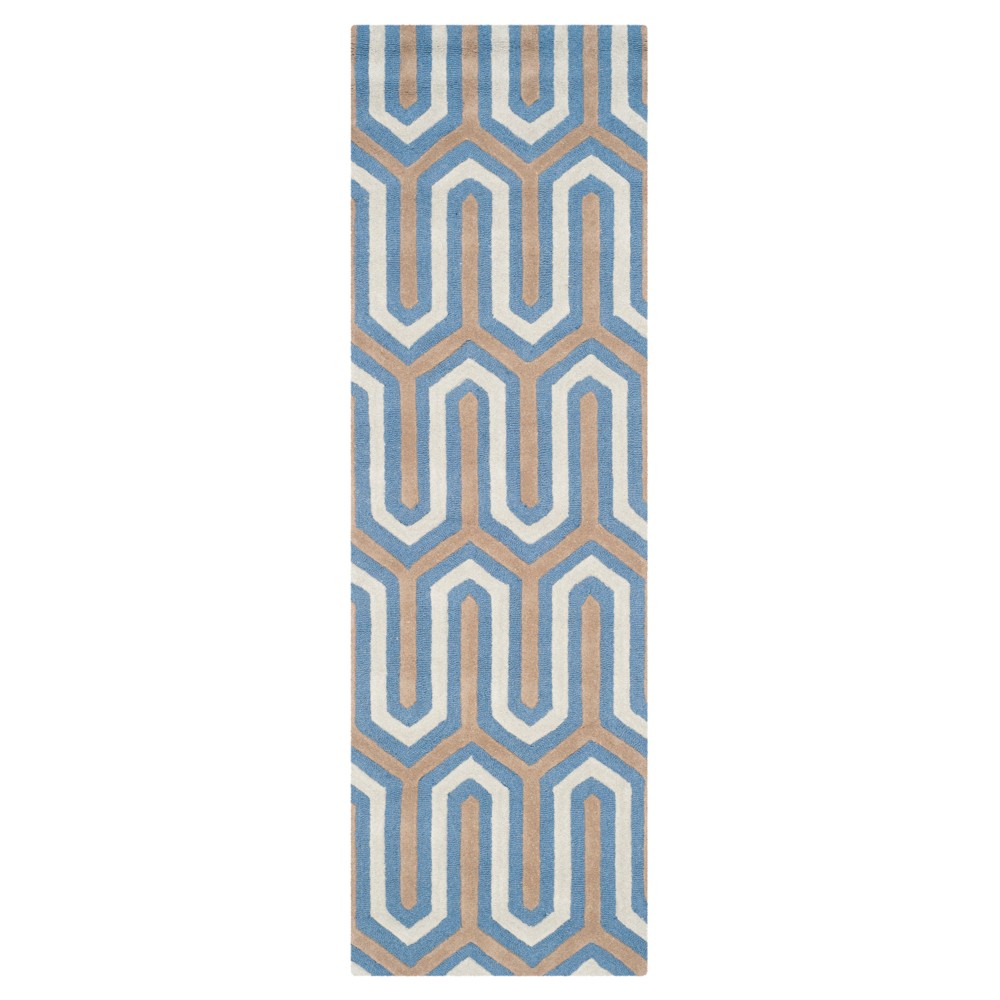 2'6inx8' Runner Aveline Tetured Rug Navy/Gray - Safavieh