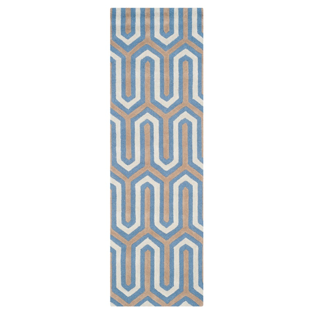 2'6inx8' Runner Aveline Tetured Rug Navy/Gray - Safavieh