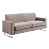 Baylie Sofa French Velvet Taupe - Adore Decor: Chic Mid-Century Modern, 3-Seater, Wood Frame - 4 of 4