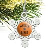 Mercer University Bears Logo Metal Snowflake Christmas Tree Holiday Ornament - 2 of 3