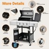 Kumasinova 3-Burner Propane Gas BBQ Grill with Side Burner,40500BTU Output,Stainless Steel Grills with Cooking Grids,Foldable Side Tables&Thermometer - 2 of 4