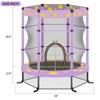 SEVOBAL Trampolines 55 Inch Kids Trampoline with Safety Enclosure Net, 4.5FT Outdoor Indoor Trampoline for Kids, Purple, 66"*66"*63.4" - 2 of 4