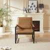 TIRAMISUBEST Tech cloth Armchair, Retro Leisure Accent with Extra Soft Padded & Cushion, Metal Armrests, for Living Room/Office/Bedroom/Study, Camel - 4 of 4