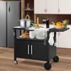 Winado Outdoor Rolling Grill Cart with Storage with Wheels Hooks Foldable Top - 3 of 4