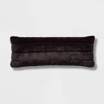 Oversized Oblong Faux Fur Channeled Decorative Throw Pillow - Threshold™