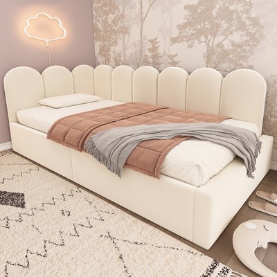 Lycvki Twin Size Velvet Daybed Bed Frame with Storage