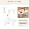 39''&16"W Set of 2 Nesting Coffee Table Set Cocktail Table Center Table End Table with Sleek Round Edge, Round, Cloud and Minimalist-ModernLuxe - 4 of 4