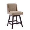 Hyleory Set of 2 Elegant Fabric Bar Stools with Solid Wood Frame - 2 of 4