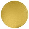 O'Creme Gold Wraparound Cake Pastry Round Drum Board 1/4 Inch Thick, 14 Inch Diameter - Pack of 10 - 4 of 4