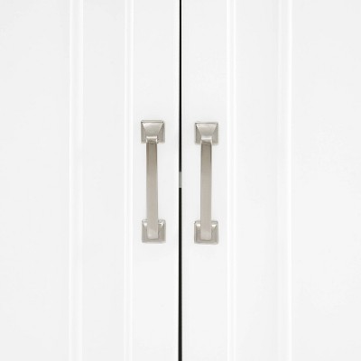 White Recessed Panel Kitchen Storage Pantry Cabinet