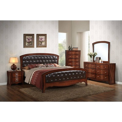Espresso Brown 2-Drawer Transitional Nightstand with Nickel Hardware