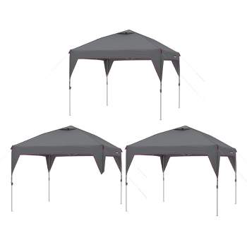 CORE Heavy-duty Instant Shelter Pop-Up Canopy Tent with Wheeled Carry Bag for Camping, Tailgating, and Backyard Events, Gray (3 Pack)