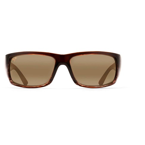 Maui Jim World Cup Wrap Sunglasses - Bronze lenses with Brown frame