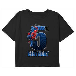 Girl's Marvel Spider-Man 5th Birthday Crop T-Shirt - 1 of 3