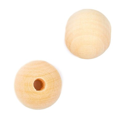 Juvale 100-Pack Birch Wood Beads for Jewelry Making, DIY Arts and Crafts (0.78 in, Natural Color)